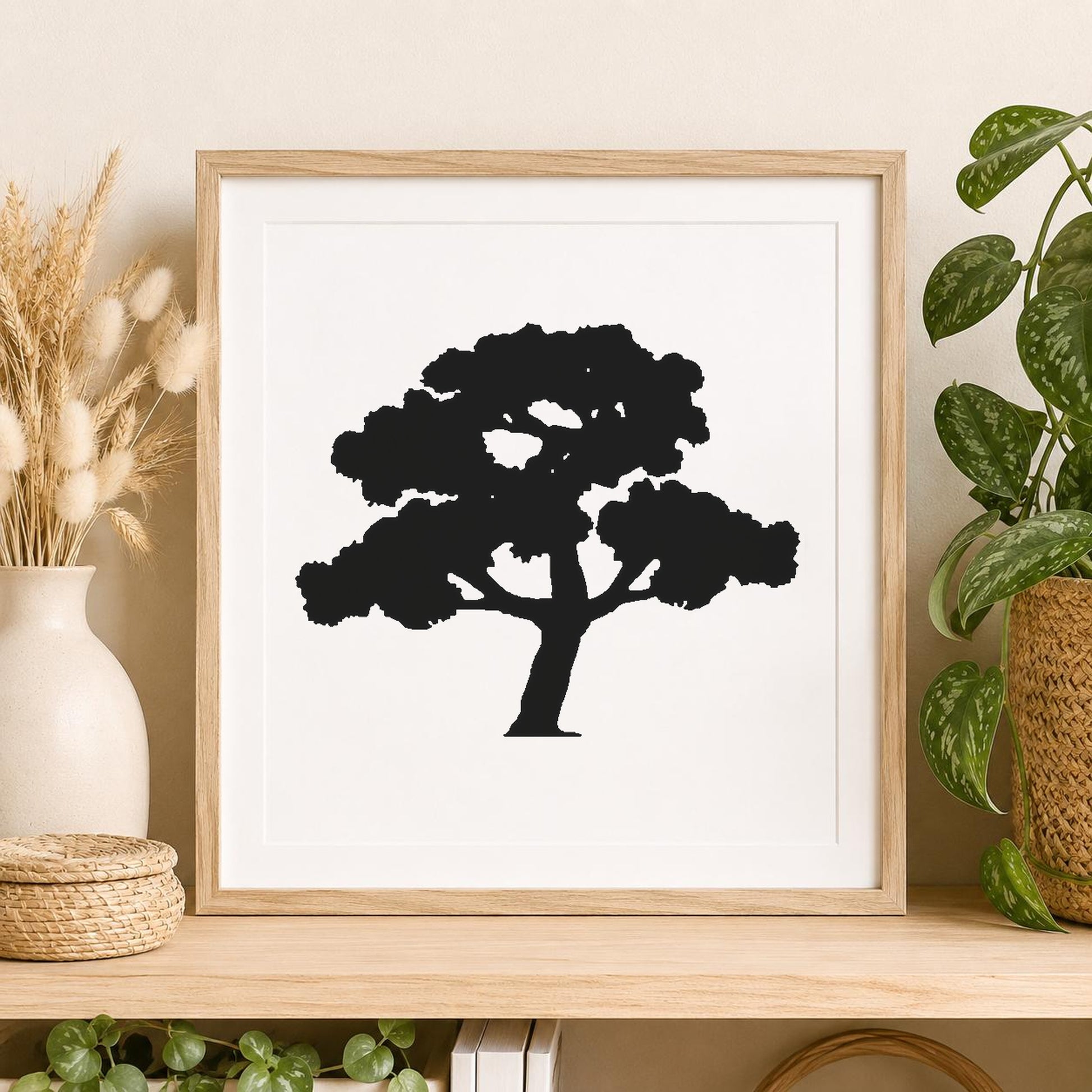 Tree With Branches And Leaves stencil photo 2