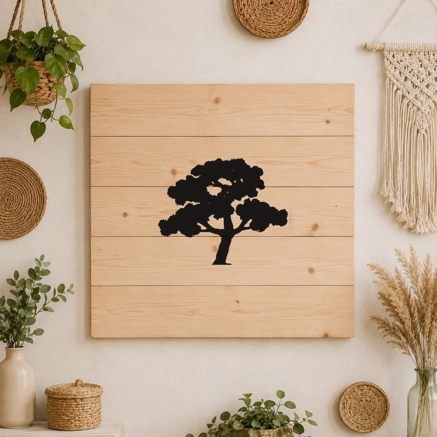 Tree With Branches And Leaves stencil photo 3