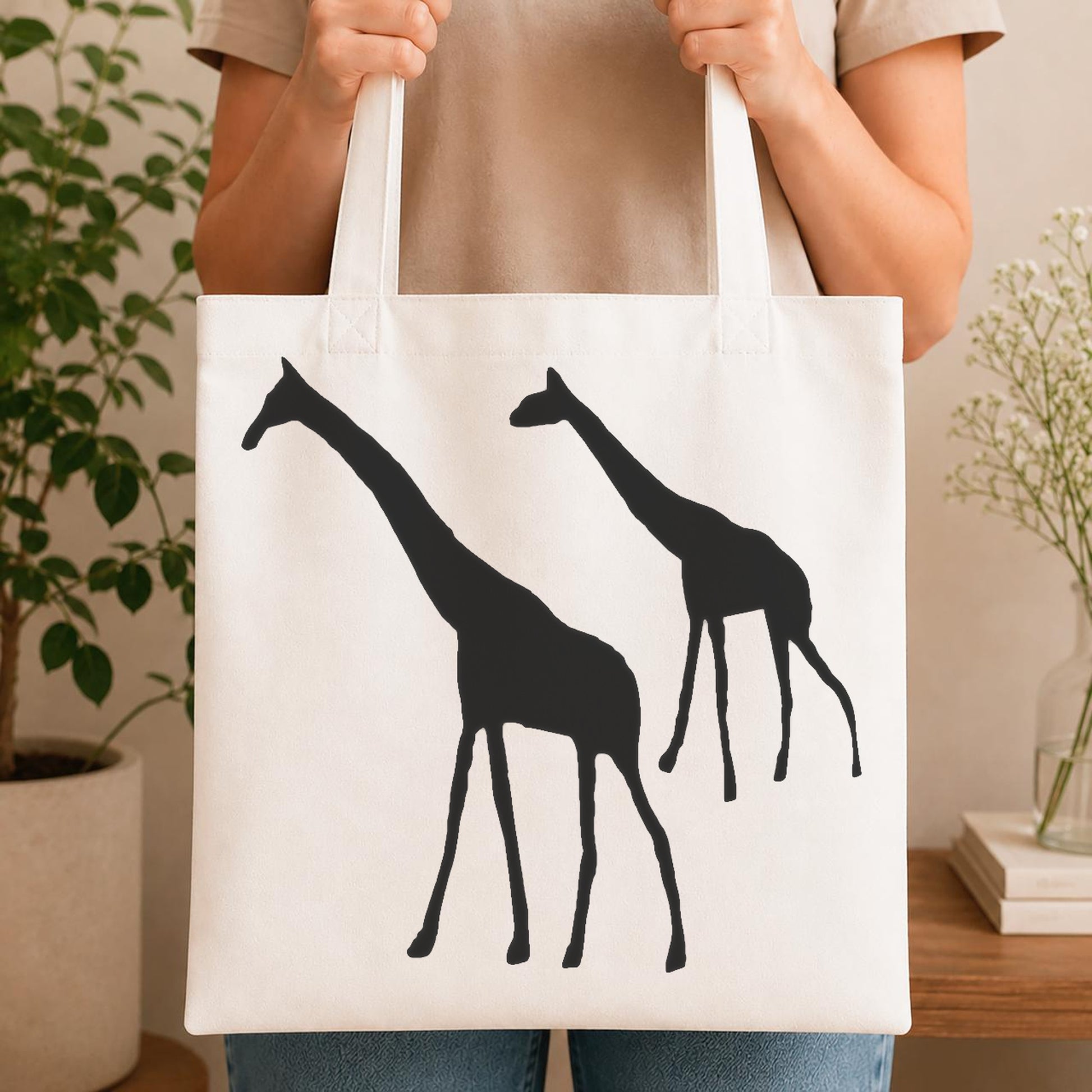 Two Giraffes Standing One In Front stencil photo 4