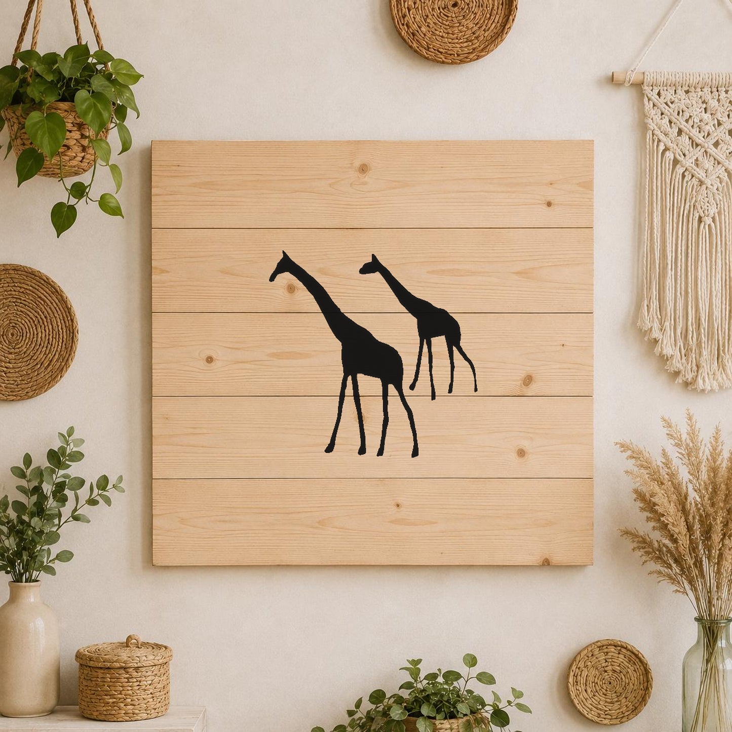 Two Giraffes Standing One In Front stencil photo 3