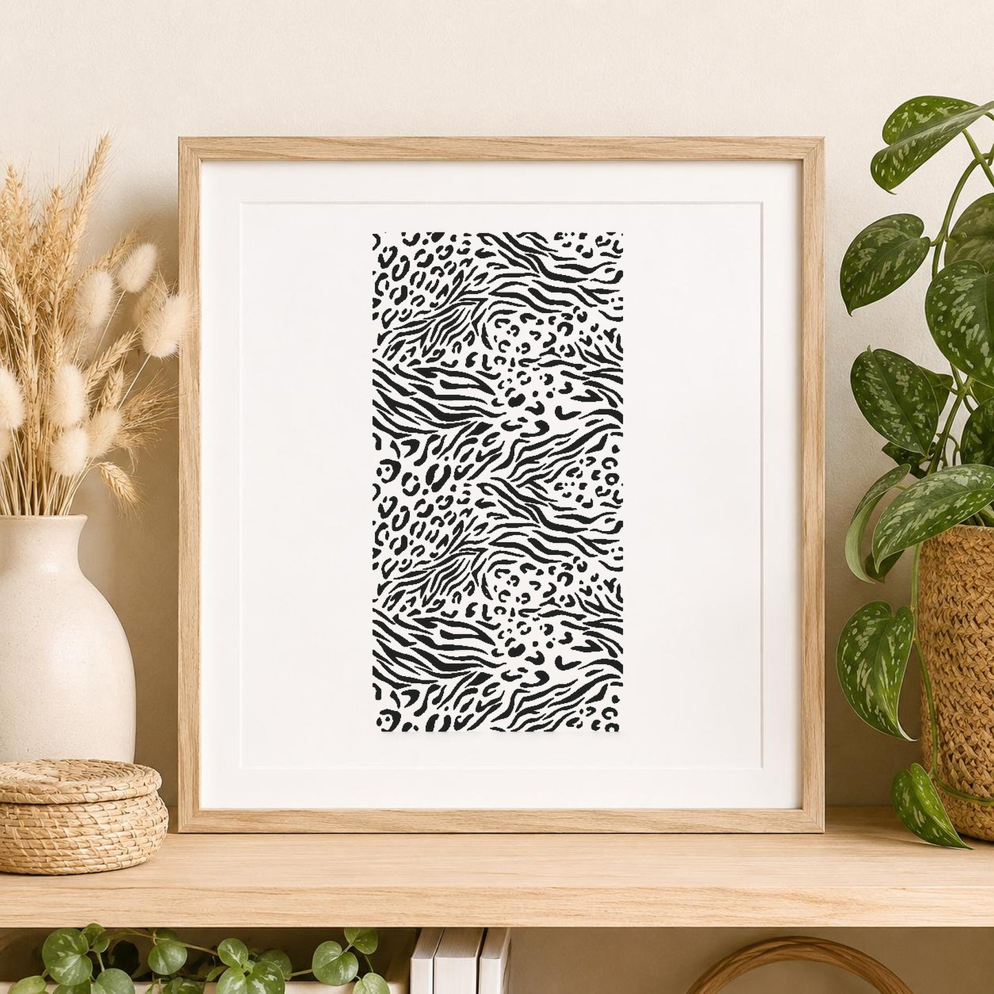 Wavy And Irregular Shapes Resembling Fur stencil photo 2