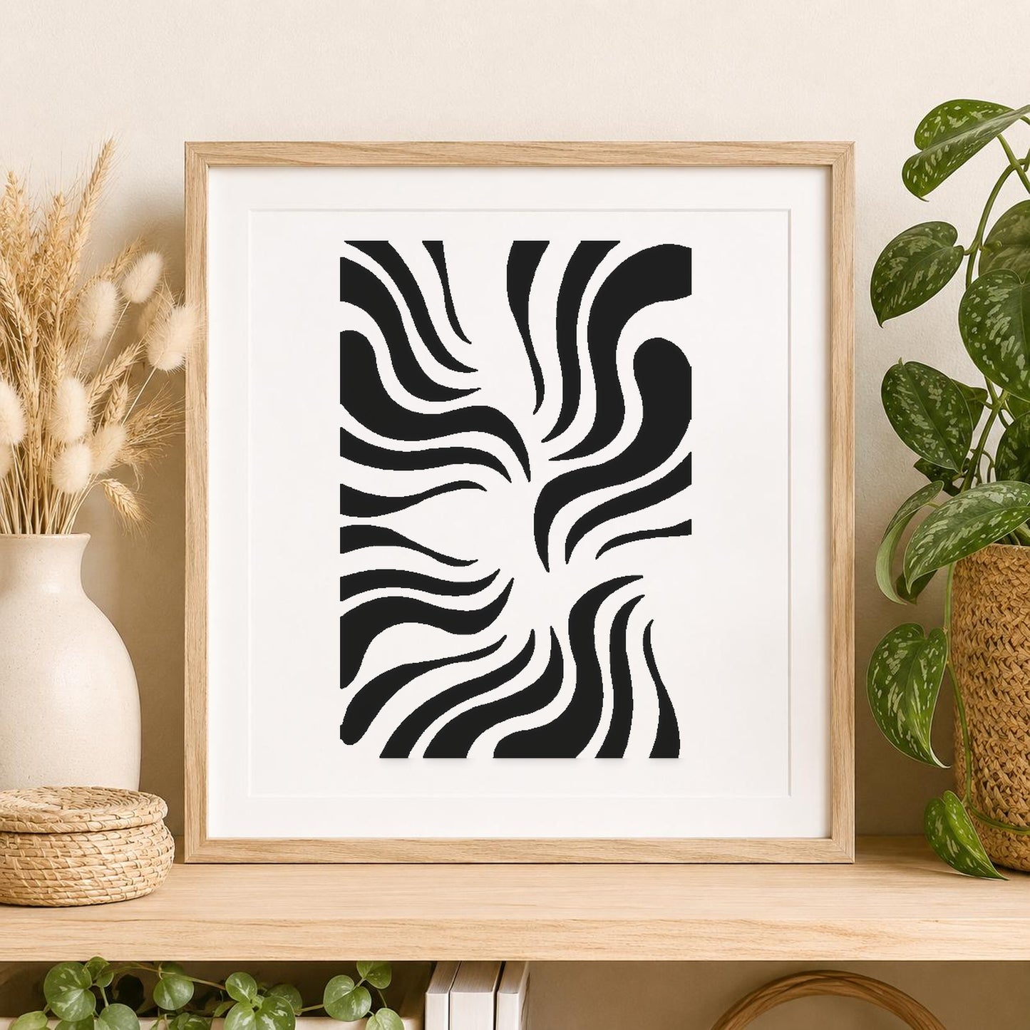 Wavy Shapes Extending From The Center stencil photo 2