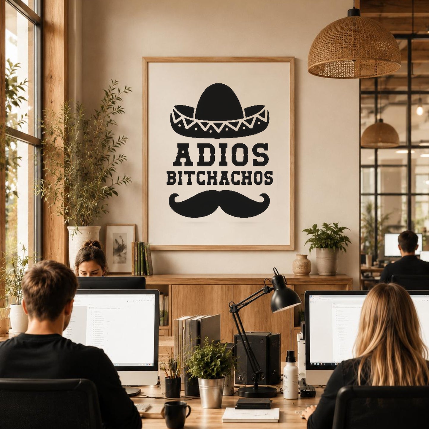 With Words Adios Bitchachos Large Sombrero stencil photo 6