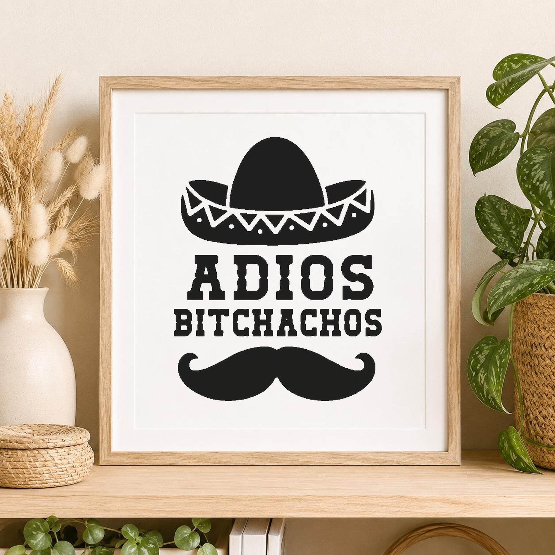 With Words Adios Bitchachos Large Sombrero stencil photo 2