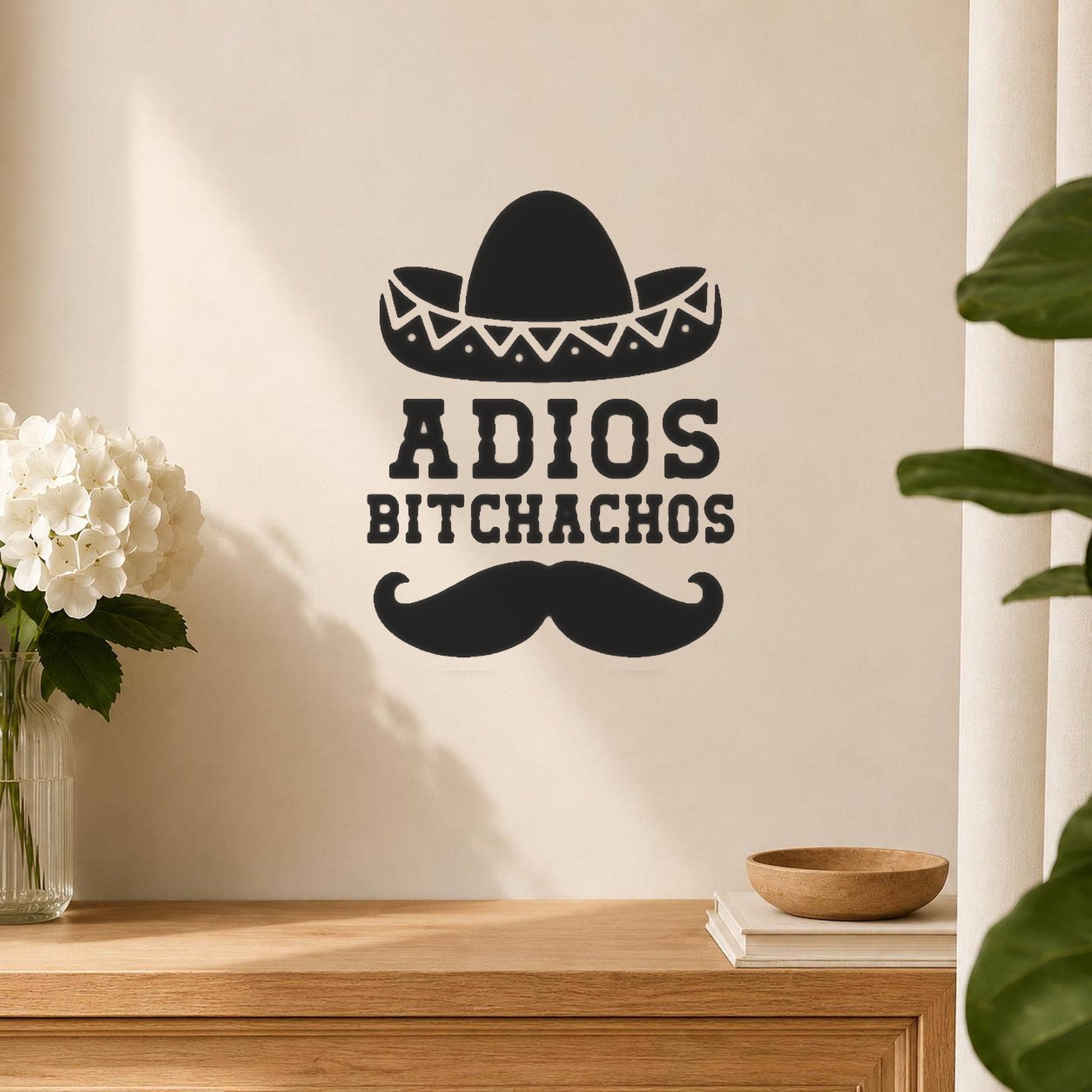 With Words Adios Bitchachos Large Sombrero stencil photo 5