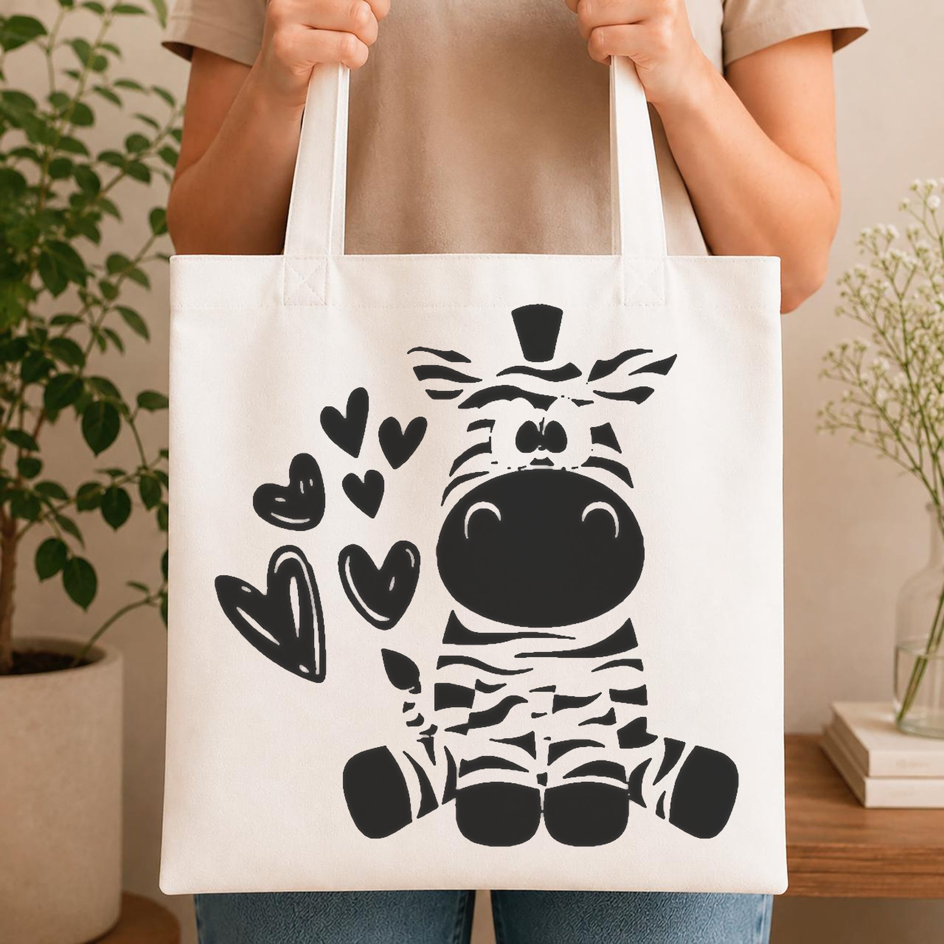 Zebra With Large Eyes Sitting With stencil photo 4
