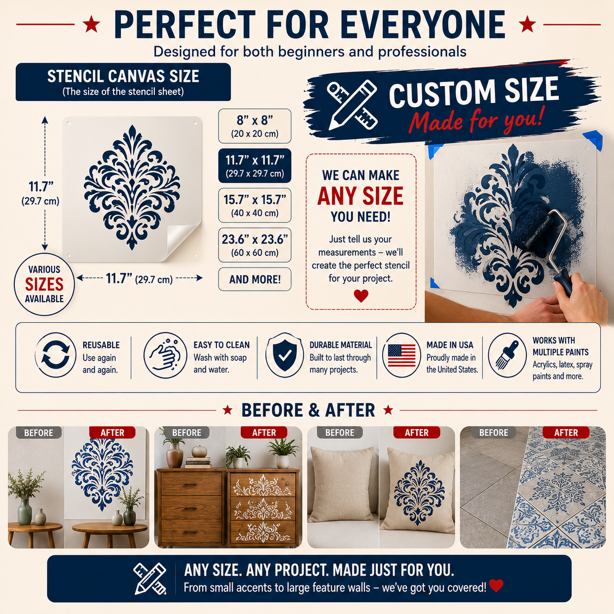 Stencil Deer with Horns Little Deer, Plastic Reusable, 8 x 8 inch stencil photo 6