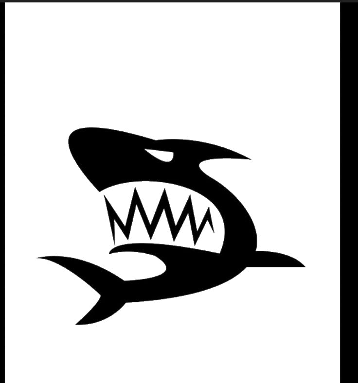 Angry Shark Head with Teeth Reusable Mylar Stencil for Art and DIY Crafts Template