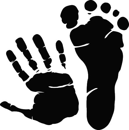 Handprint And Footprint Side By Side stencil photo 7