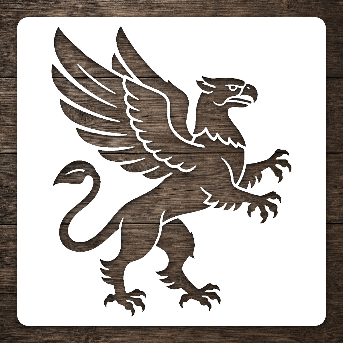 Medieval Griffin Stencil - Reusable Mylar Art for Home Decor & DIY Crafts Template