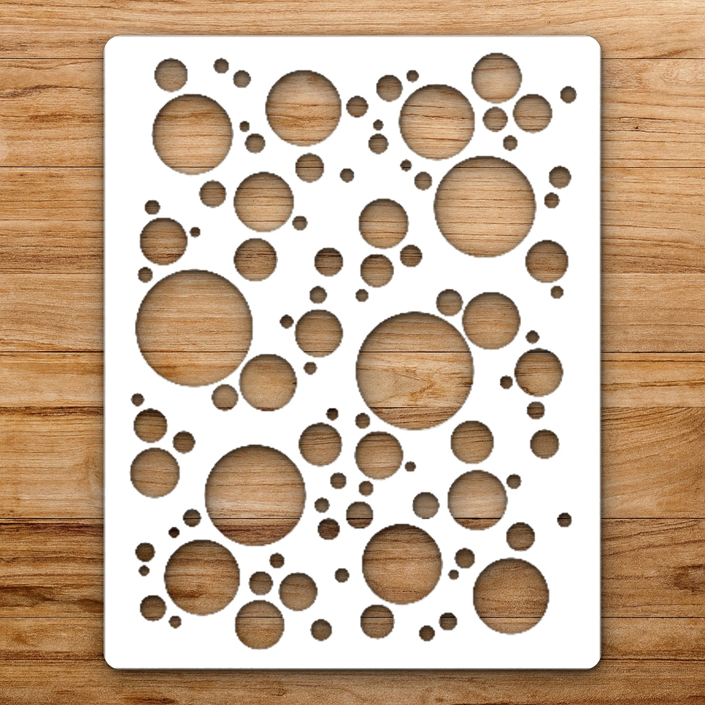Multiple Circles Of Various Sizes Scattered reusable Mylar wall painting stencil