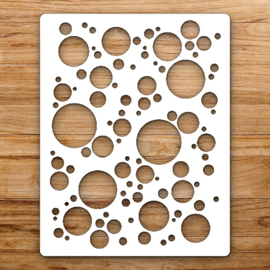 Multiple Circles Of Various Sizes Scattered reusable Mylar wall painting stencil