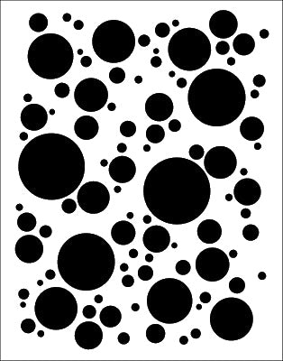 Multiple Circles Of Various Sizes Scattered stencil photo 7