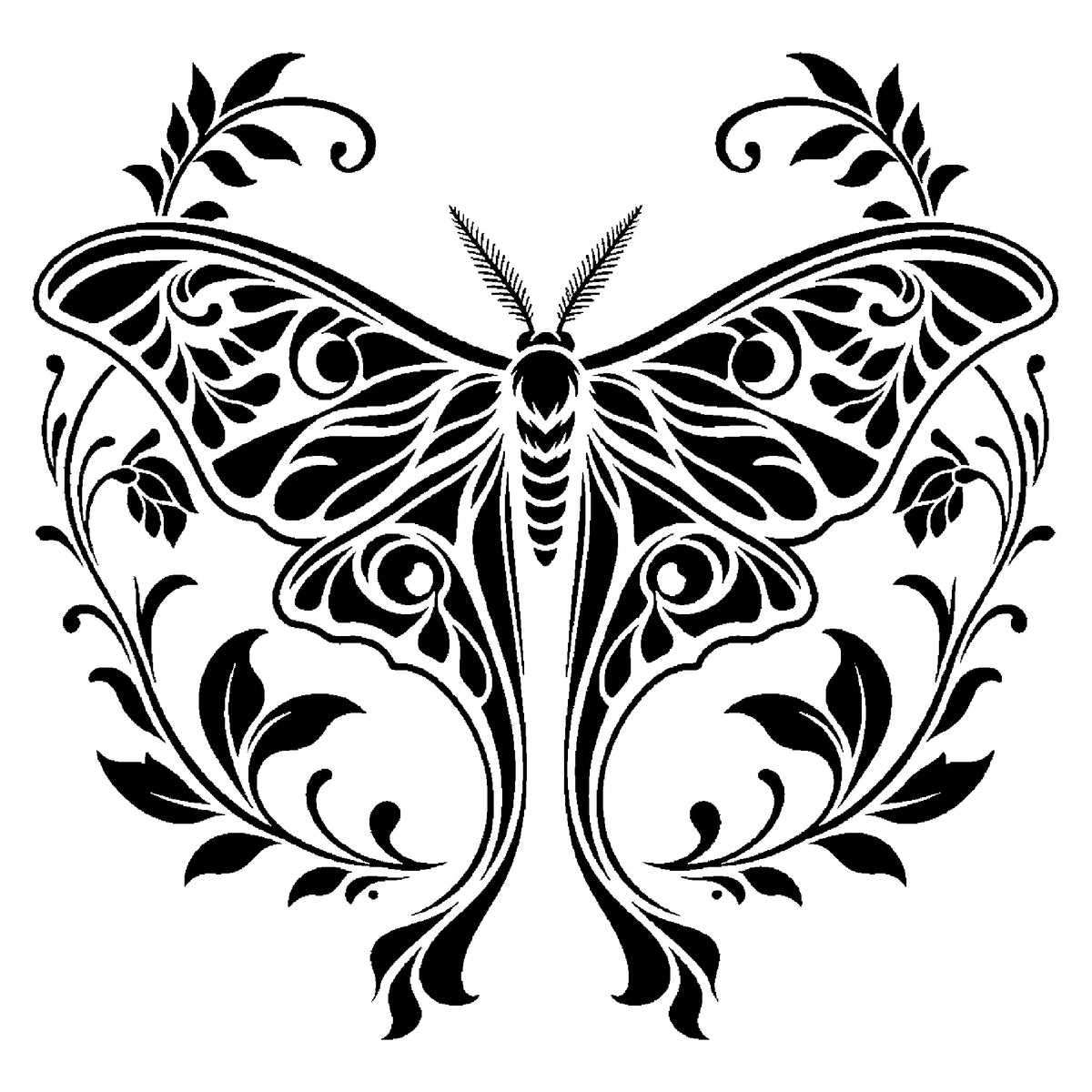 Elegant Luna Moth Stencil for Art, Home Decor, DIY Crafts & Unique Gifts Template