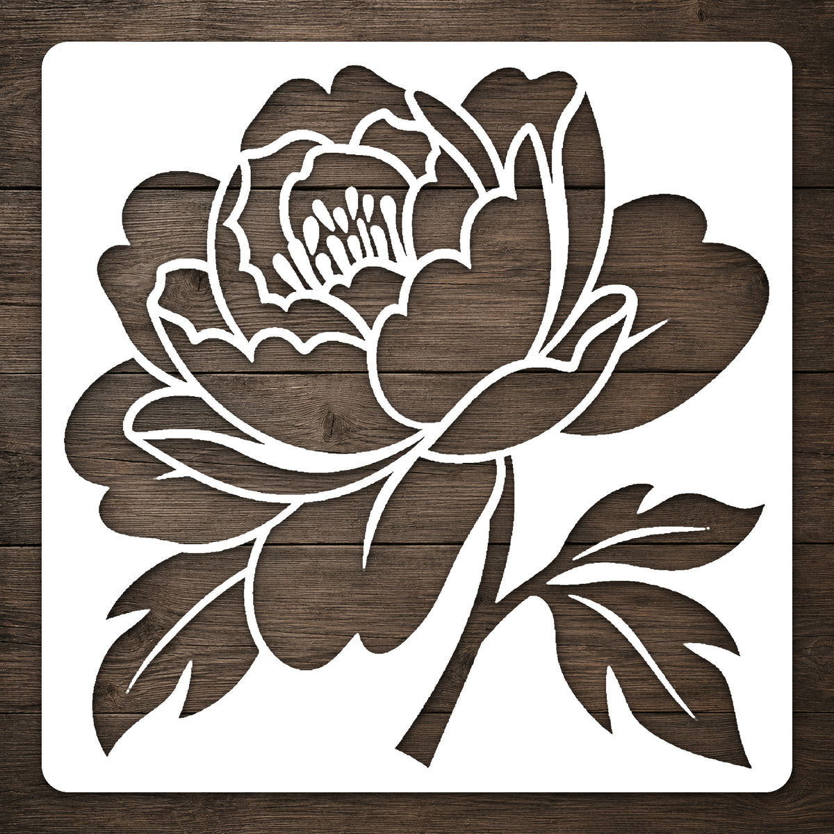 Large Blooming Peony Layered Petals Stencil for Art, Home Decor, DIY Crafts Template