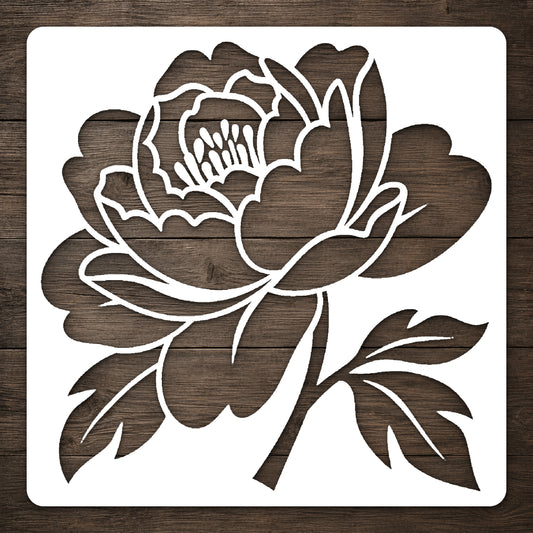 Large Blooming Peony Layered Petals Stencil for Art, Home Decor, DIY Crafts Template