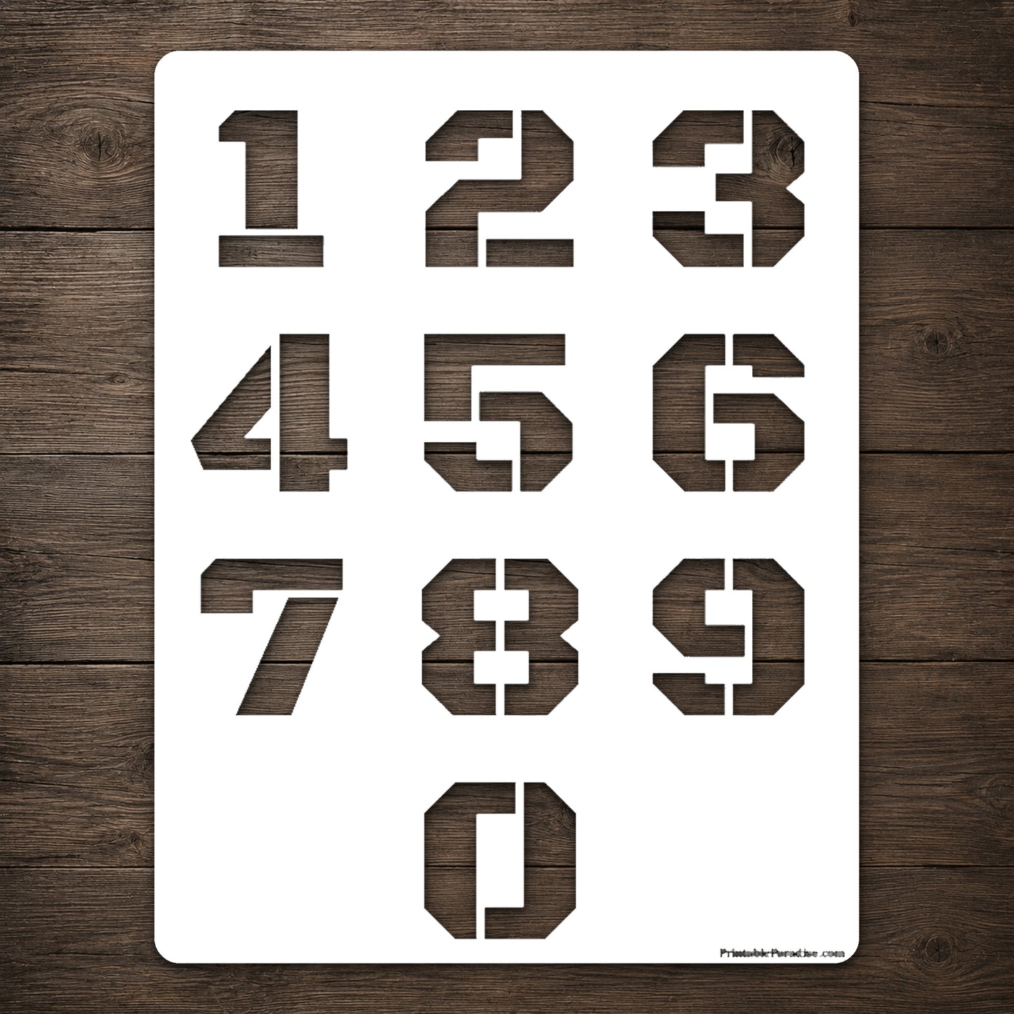 Reusable Mylar Stencil - Cutout Number Shapes 0-9 for Art, Home Decor & DIY Crafts Template