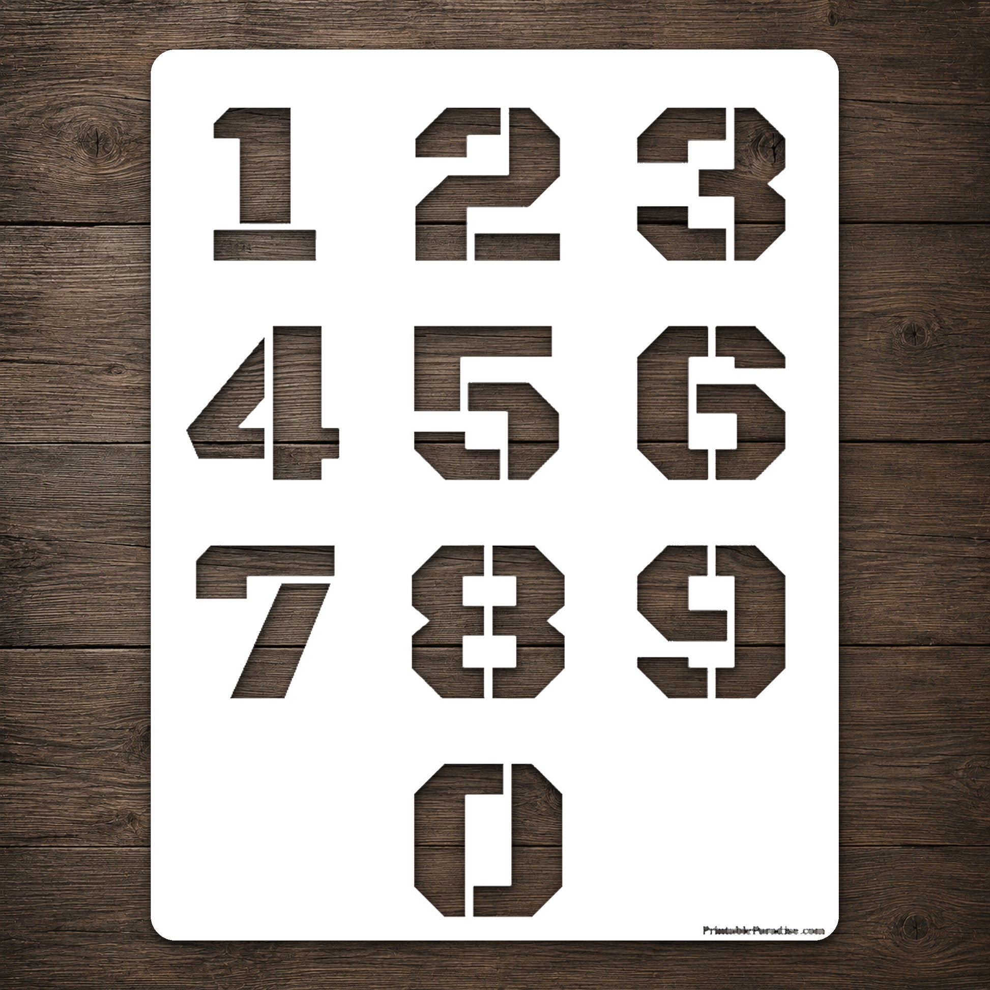 Reusable Mylar Stencil - Cutout Number Shapes 0-9 for Art, Home Decor & DIY Crafts Template