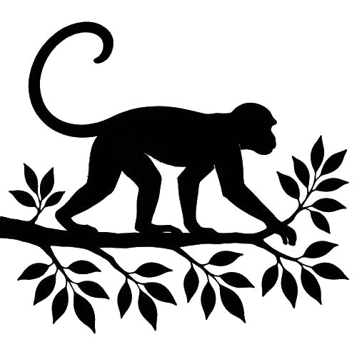 Monkey Walking on Branch Reusable Mylar Stencil for Art, Home Decor, and DIY Crafts Template