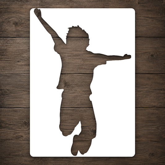 Jumping Child Stencil for Art, Home Decor, DIY Crafts, Unique Gifts Template