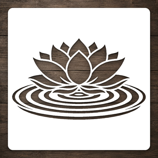 Lotus Blossom Stencil for Art, Home Decor, DIY Crafts, Unique Gifts Template