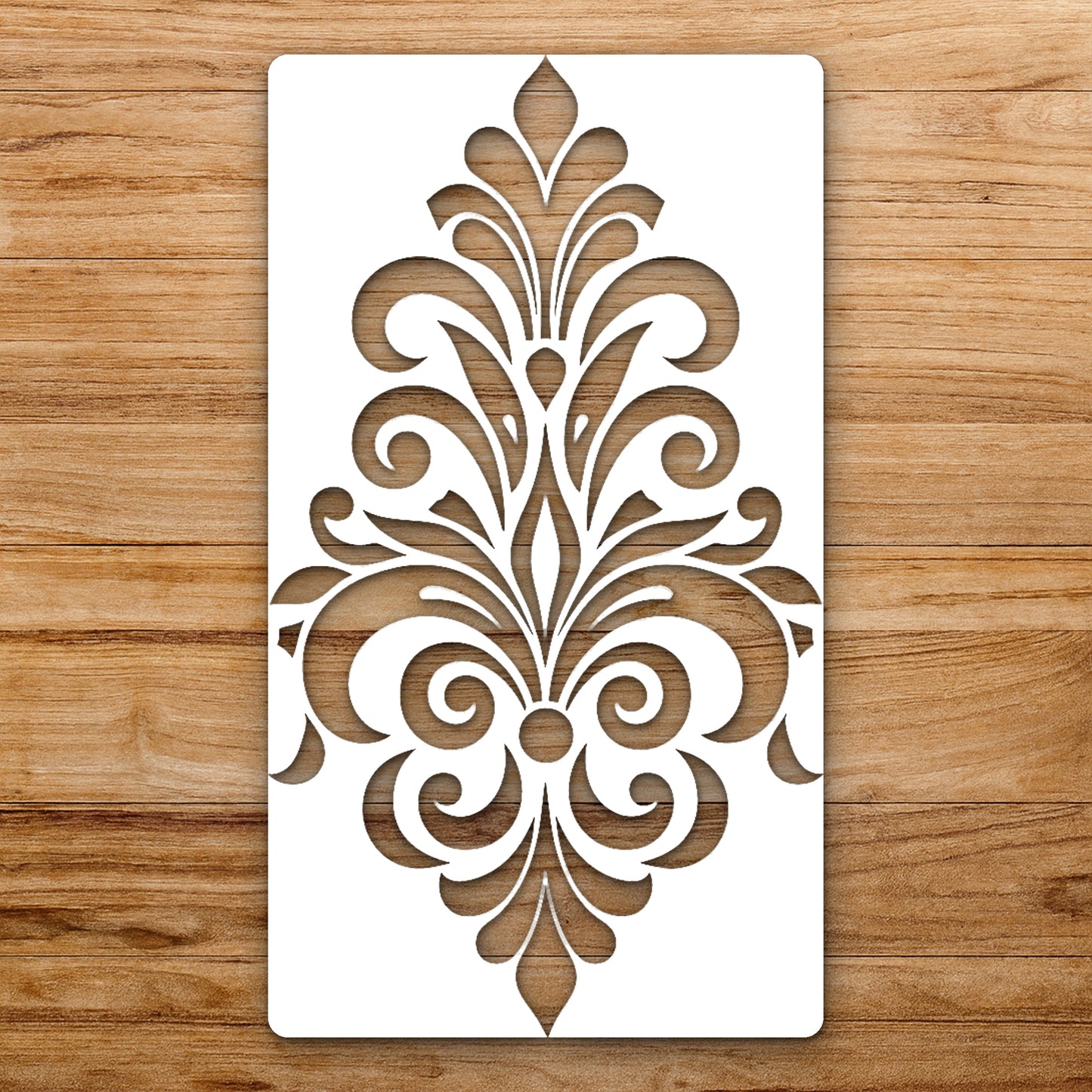 Ornate Shape With Curves Spirals And reusable Mylar wall painting stencil