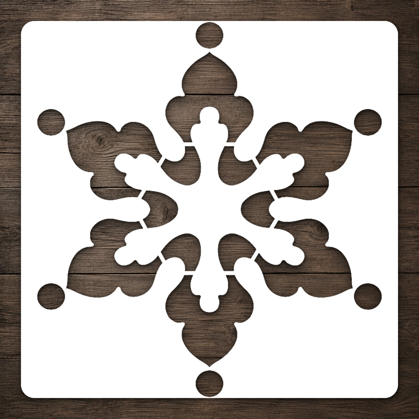 Snowflake Stencil with Ornate Points for Art, Home Decor, DIY Crafts, Unique Gifts Template