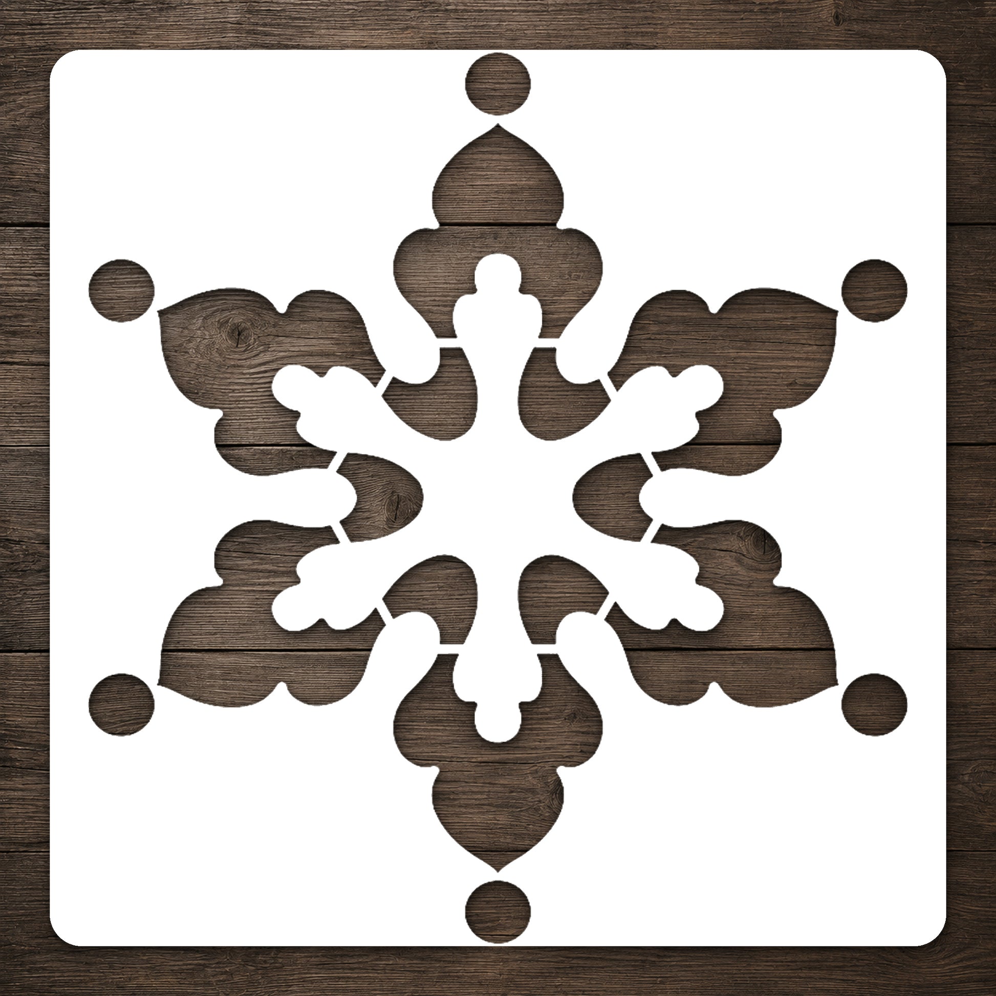 Snowflake Stencil with Ornate Points for Art, Home Decor, DIY Crafts, Unique Gifts Template