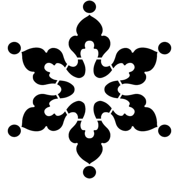 Snowflake Stencil with Ornate Points for Art, Home Decor, DIY Crafts, Unique Gifts Template