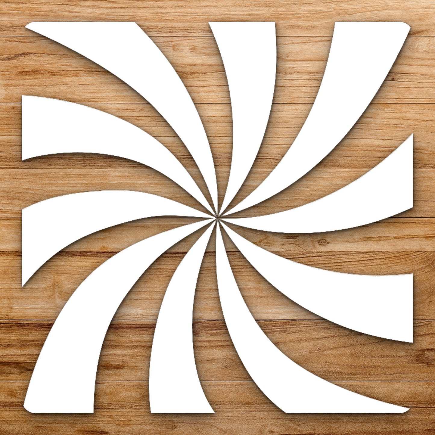 Spiraling Shapes Radiating From Central Point reusable Mylar wall painting stencil