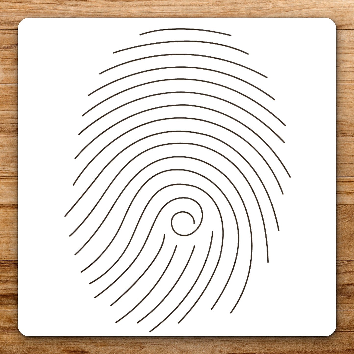 Fingerprint With Concentric Curves And Swirl reusable Mylar wall painting stencil