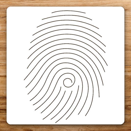 Fingerprint With Concentric Curves And Swirl reusable Mylar wall painting stencil