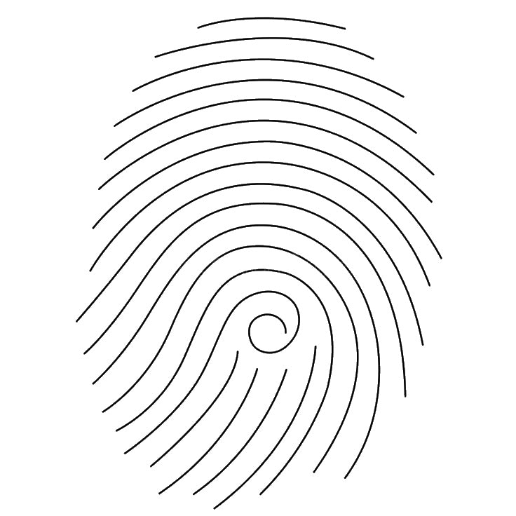 Fingerprint With Concentric Curves And Swirl stencil photo 7