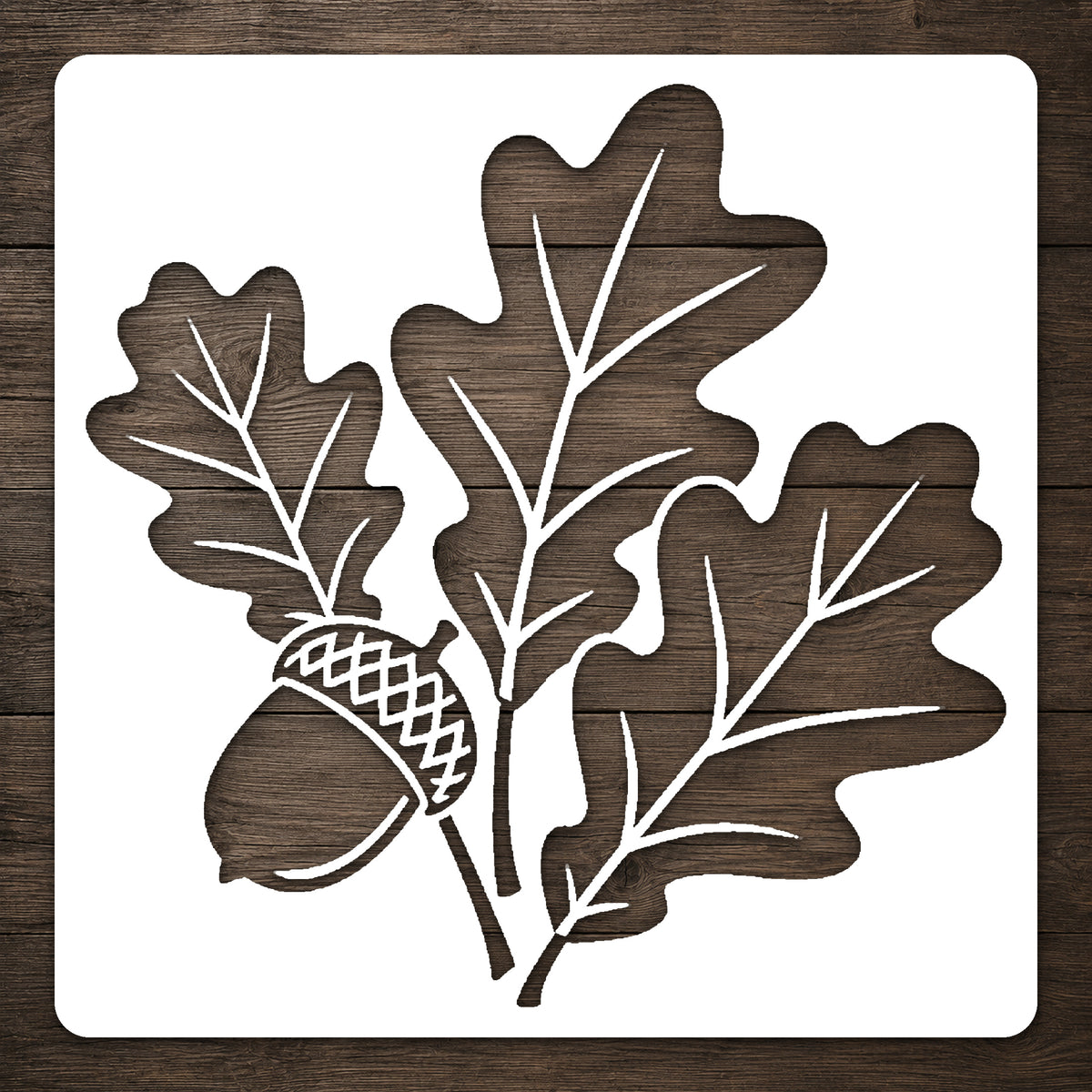 Acorn and Oak Leaf Autumn Arrangement Stencil for DIY Crafts and Home Decor Template