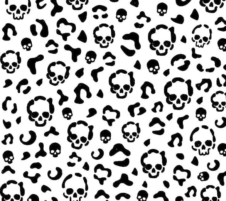 Skulls With Floral Shapes And Irregular stencil photo 7
