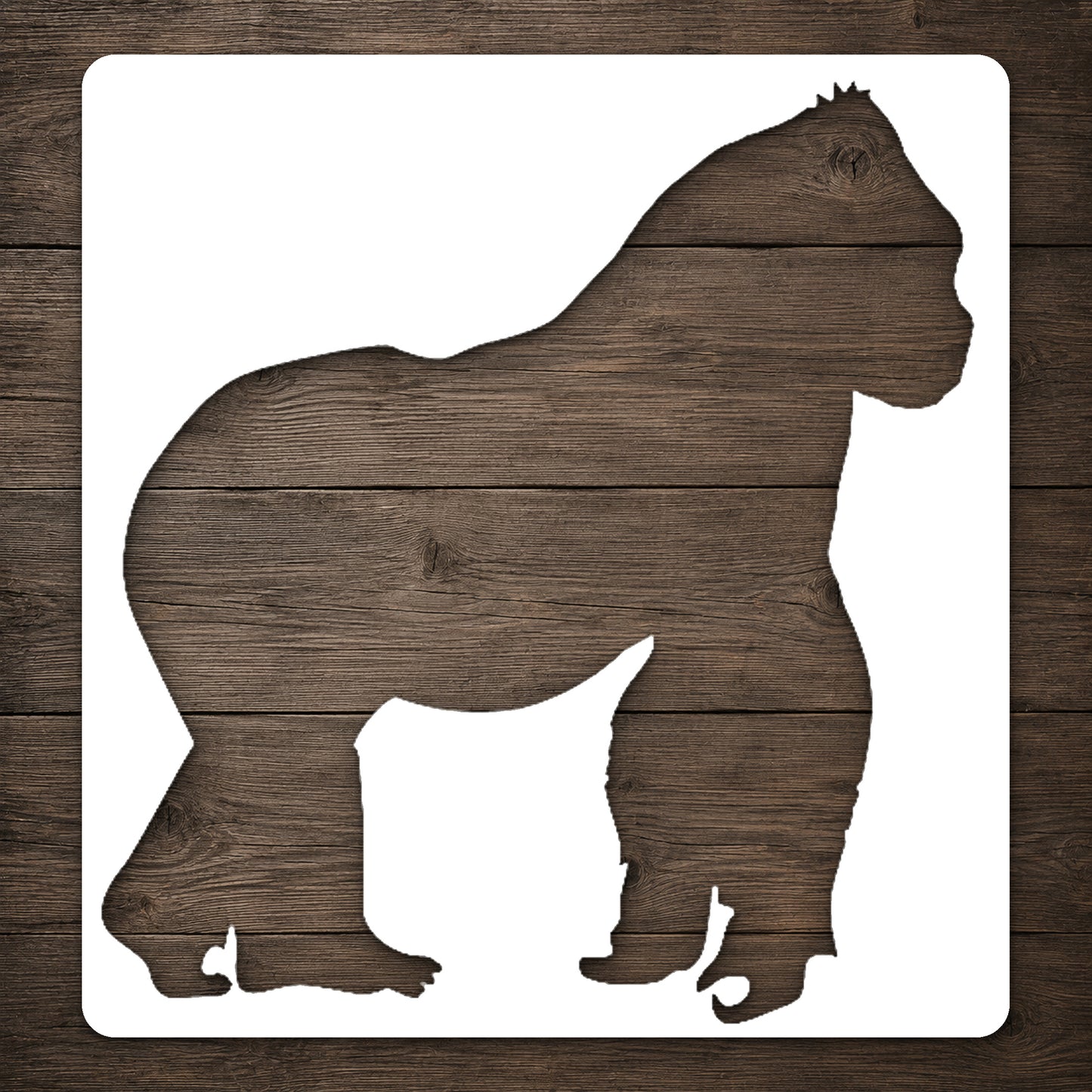 Cheerful Gorilla Standing Pose Reusable Mylar Stencil for Art and DIY Crafts Template