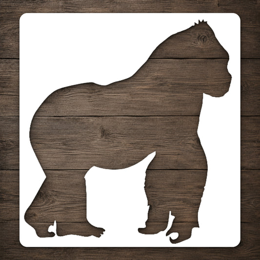 Cheerful Gorilla Standing Pose Reusable Mylar Stencil for Art and DIY Crafts Template