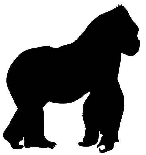 Cheerful Gorilla Standing Pose Reusable Mylar Stencil for Art and DIY Crafts Template