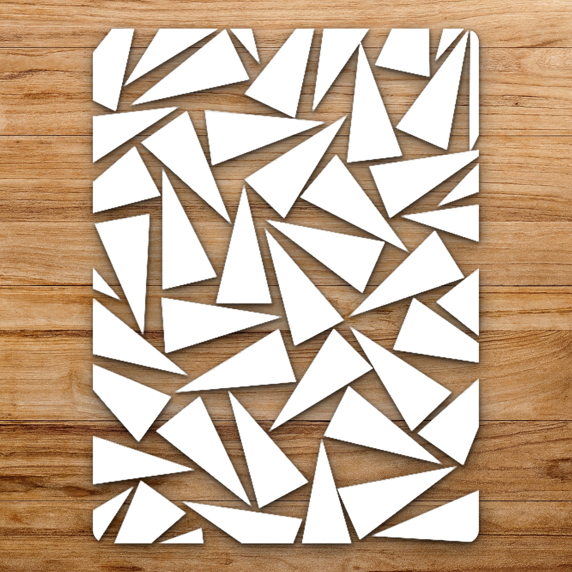 Various Triangles In Random Orientations With reusable Mylar wall painting stencil