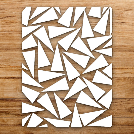 Various Triangles In Random Orientations With reusable Mylar wall painting stencil
