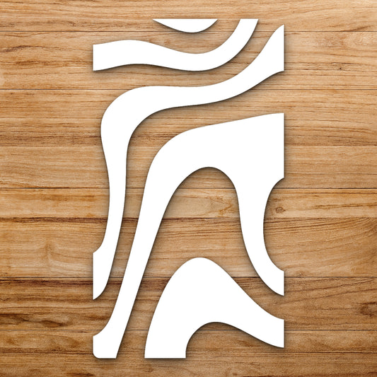 Curved Shapes Flowing Across Surface Forming reusable Mylar wall painting stencil