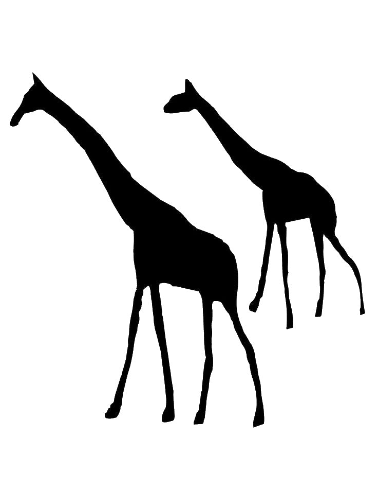 Two Giraffes Standing One In Front stencil photo 7