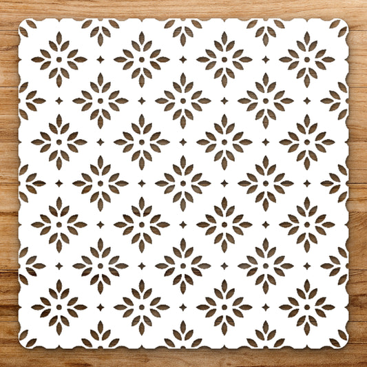 Repeating Of Star Like Shapes And reusable Mylar wall painting stencil