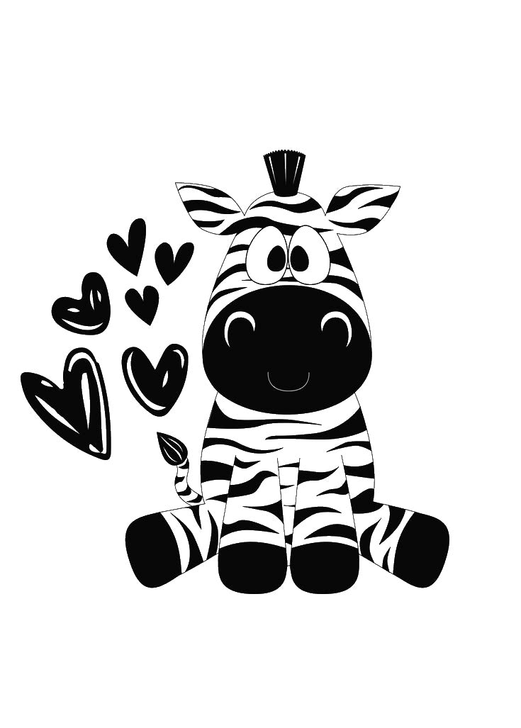 Zebra With Large Eyes Sitting With stencil photo 7