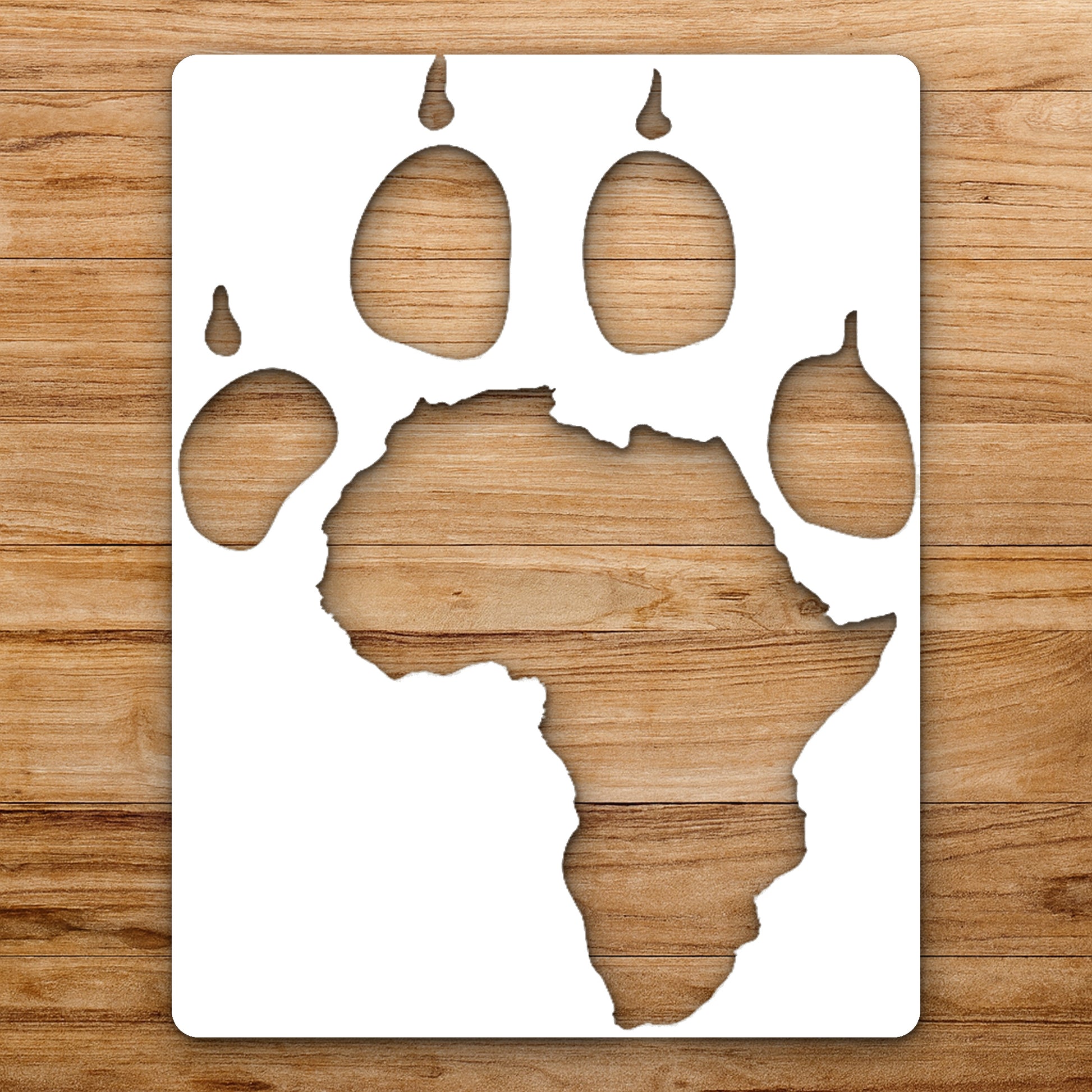 Paw Print Shape With An Of reusable Mylar wall painting stencil