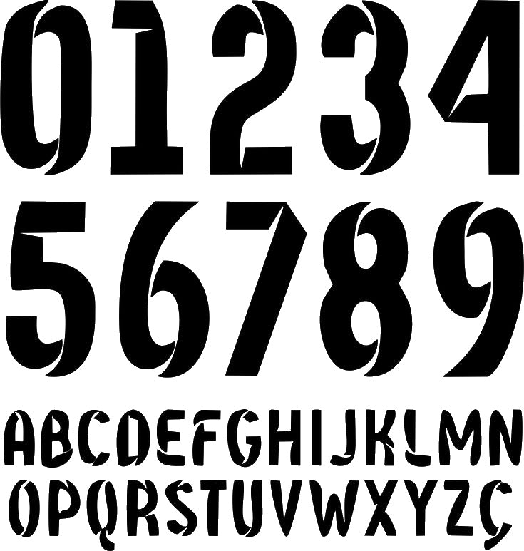 Large Bold Numbers and Letters Reusable Mylar Stencil for Art and DIY Crafts Template
