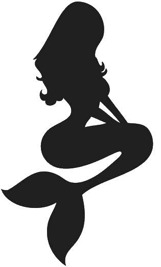 Mermaid Sitting with Long Hair Reusable Mylar Stencil for Art and DIY Crafts Template