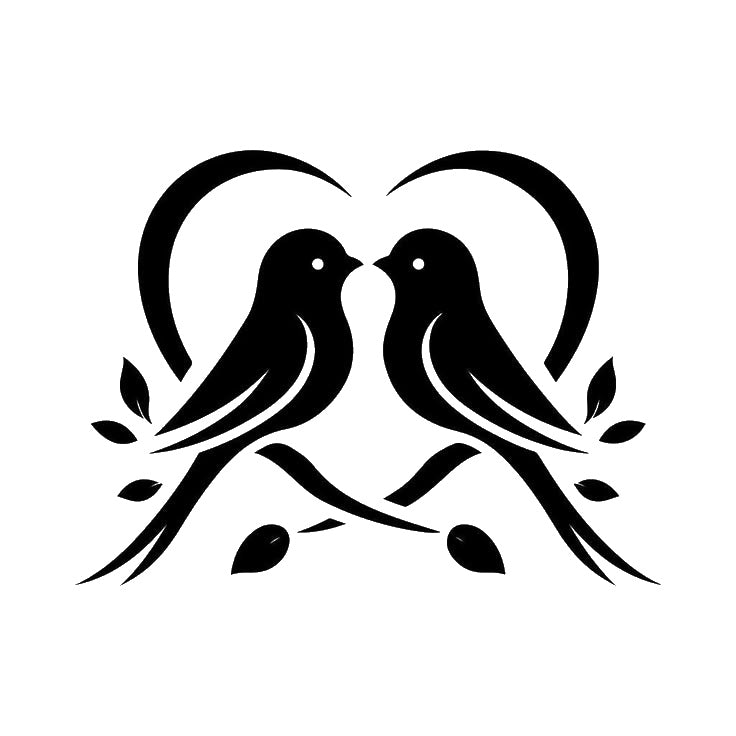 Two Birds Facing Each Other Reusable Mylar Stencil for Art and DIY Crafts Template
