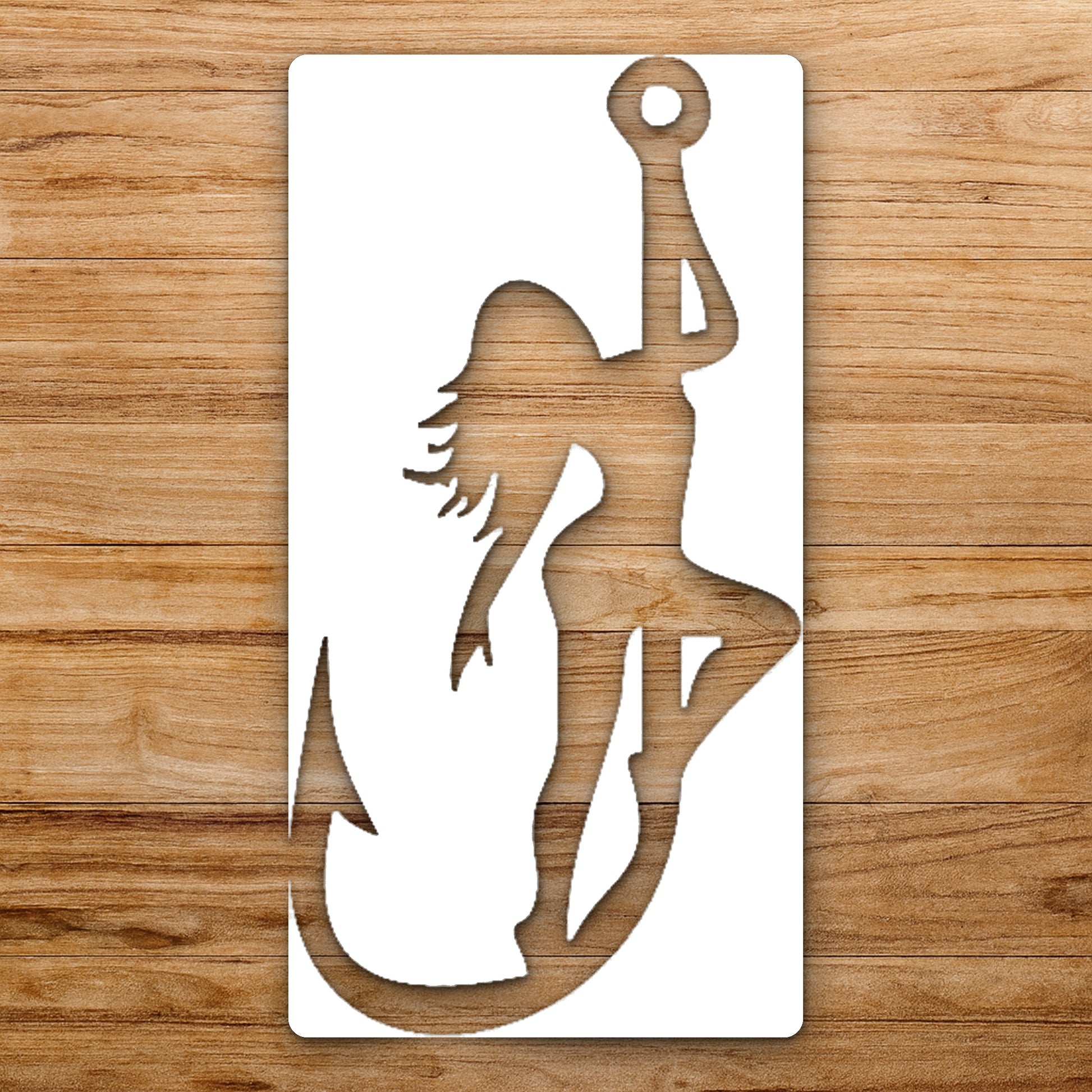 Figure Of Person Holding Ring While reusable Mylar wall painting stencil