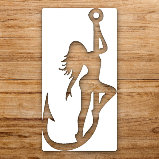 Figure Of Person Holding Ring While reusable Mylar wall painting stencil